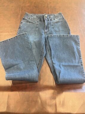High-Rise Flare Jeans in Washed Blue 12 Tall